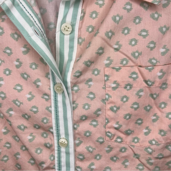 Cabernet women’s sleeveless button down shirt Peach & mint Large - Picture 2 of 7